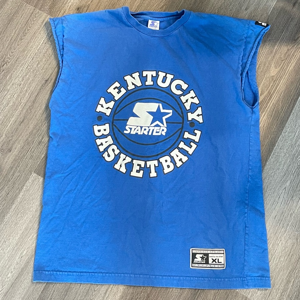 Vintage Starter Raw Cut Sleeveless Kentucky Wildcats Basketball TShirt XL